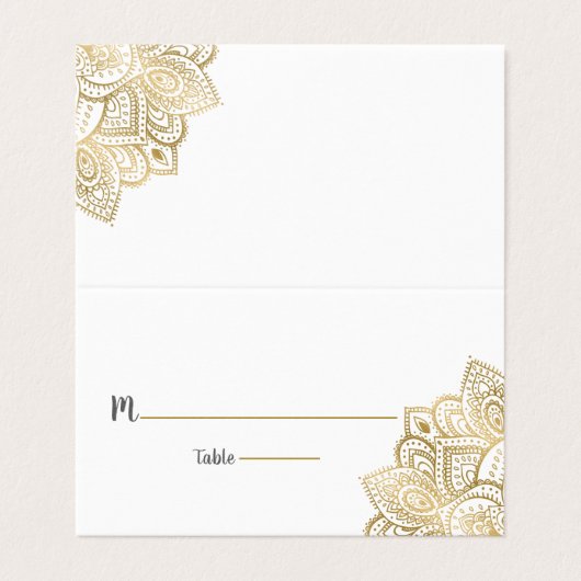 座席表カスタム金ゴールドペイズリーレース曼荼羅 名刺 (外部フラット)