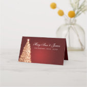 座席表クリスマス結婚パーティー金ゴールドレッド プレイスカード (裏面)