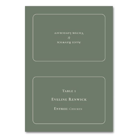 座席表シンプルボホセージエンツリーチョイス折りたたみ式 テーブルナンバー (正面)