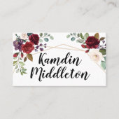 座席表スパーソナライズされたホワイトローゼス金ゴールド幾何学模様 プレイスカード (正面)