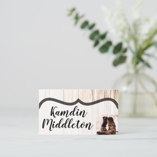 座席表ズブーパーソナライズされたツカントリ素朴ーウェスト プレイスカード (スタンド正面)