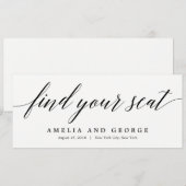 座席表タイトルカード - モダンスクリプト 招待状 (正面/裏面)