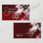 座席表ハリウ結婚ッド赤白黒 プレイスカード (正面/裏面)