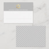 座席表バー(ユダヤ教の)バル・ミツバー金ゴールドスターのデイビッド・グレイ プレイスカード (正面/裏面)