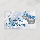 座席表パーソナライズされたオーナメントスノーフレークスススノースノー プレイスカード (正面)