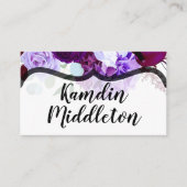 座席表パーソナライズされたラベンダーハイビスカスオンウィット プレイスカード (正面)