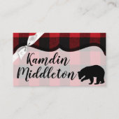 座席表パーソナライズされたレッドバッファロープレイドベアBl プレイスカード (正面)