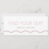 座席表ヘッダーモダン赤面ピンク波型カード 招待状 (正面)