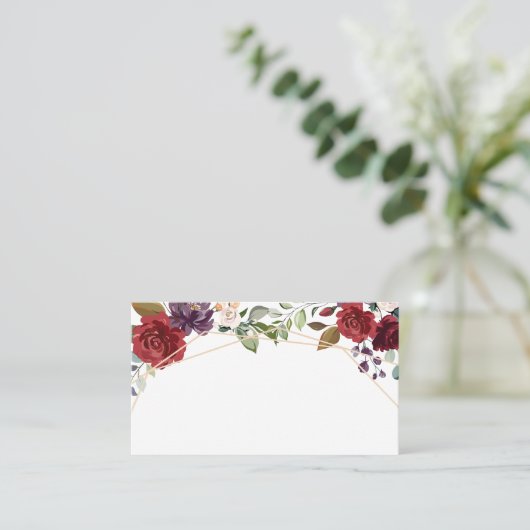 座席表ホワイトロ空白のーズ金ゴールドジオメトリ プレイスカード (スタンド正面)