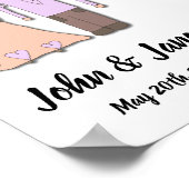 座席表ポスター – 新郎新婦デザイン ポスター (角)