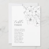 座席表ミニマルフローラ白黒カード 招待状 (正面)