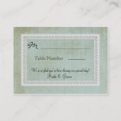 座席表レ素朴ースwエイジヴィンテージリネンバーラップ プレイスカード (裏面)