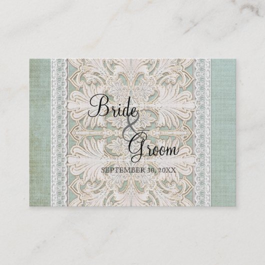 座席表レ素朴ースwエイジヴィンテージリネンバーラップ プレイスカード (正面)