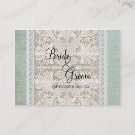 座席表レ素朴ースwエイジヴィンテージリネンバーラップ プレイスカード