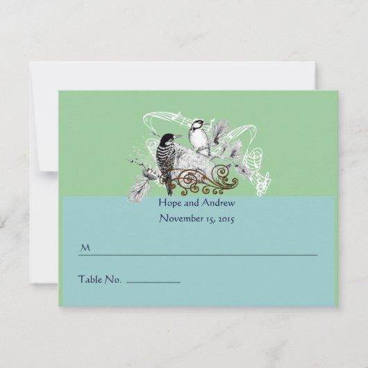 座席表ヴィンテージラブバードはRSVPに変更 出欠カード (正面)