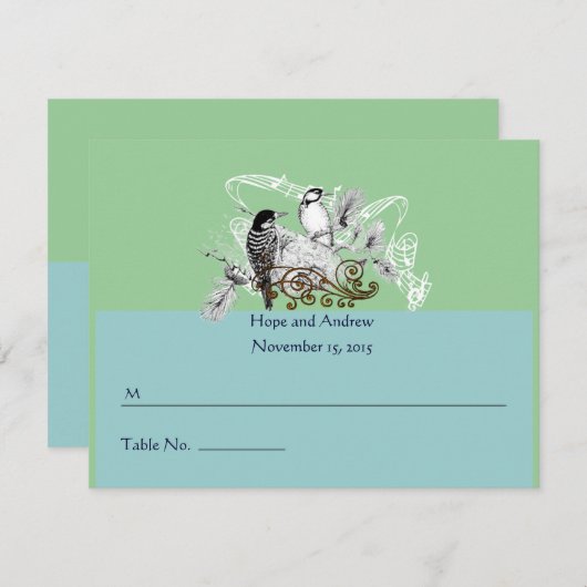 座席表ヴィンテージラブバードはRSVPに変更 出欠カード (正面/裏面)