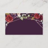 座席表空白のプラムパープルバラ金ゴールド幾何学模様 プレイスカード (正面)