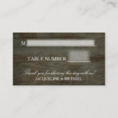 座席表素朴レースnダークウッドカントリーバーン2 プレイスカード (裏面)