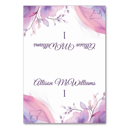 座席表結婚肉アイコンさくらんぼ テーブルナンバー (正面)