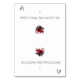 座席表結婚 – チキンアイコン – ハート型バラ テーブルナンバー