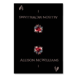 座席表結婚 – チキンアイコン – ハート型バラ テーブルナンバー