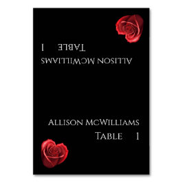 座席表結婚 – ハート型の赤いバラ テーブルナンバー