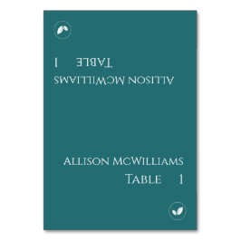 座席表結婚-ベジタリアン – エメラルドグリーン –  テーブルナンバー