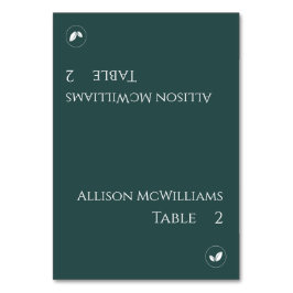 座席表結婚-ベジタリアン – エメラルドグリーン –  テーブルナンバー