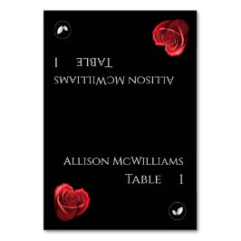 座席表結婚-ベジタリアン – ハート型バラ- テーブルナンバー