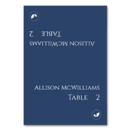 座席表結婚-ベジタリアン – 濃い青と白 テーブルナンバー