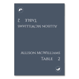 座席表結婚-ベジタリアン – 青と白 テーブルナンバー