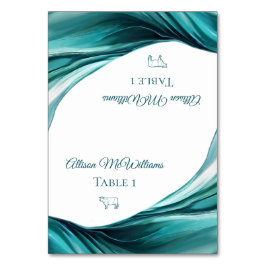 座席表結婚 – 肉アイコン – エメラルドグリーン –  テーブルナンバー