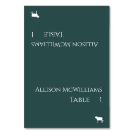 座席表結婚 – 肉アイコン – エメラルドグリーン –  テーブルナンバー