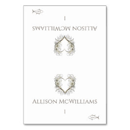 座席表結婚 – 魚のアイコン – 花とハート テーブルナンバー