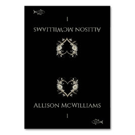 座席表結婚 – 魚のアイコン – 花とハート テーブルナンバー