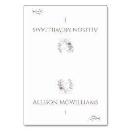 座席表結婚 – 魚のアイコン – 花とハート テーブルナンバー