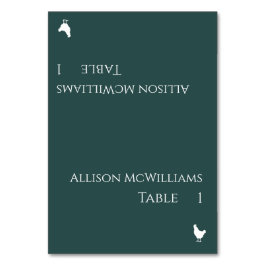 座席表結婚 – 鶏肉のアイコン – エメラルドグリーン –  テーブルナンバー