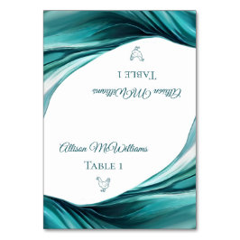 座席表結婚 – 鶏肉のアイコン – エメラルドグリーン –  テーブルナンバー