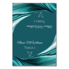 座席表結婚 – 鶏肉のアイコン – エメラルドグリーン – テーブルナンバー