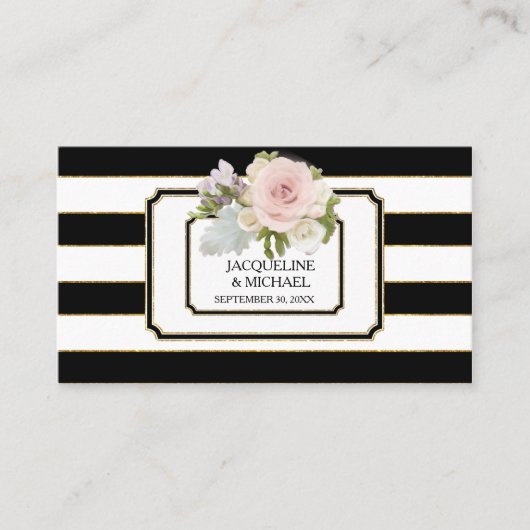 座席表英語バラアールデコ金ゴールドグリッター プレイスカード (正面)