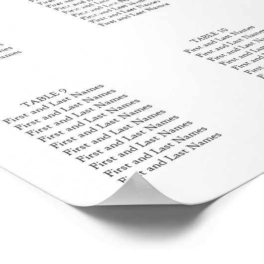 座席表金ゴールド幾何学模様ピンク結婚フローラ120 ポスター (角)