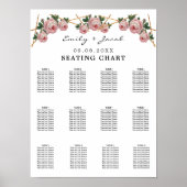 座席表金ゴールド幾何学模様ピンク結婚フローラ120 ポスター (正面)