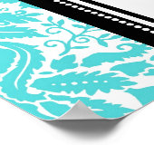 座席表10表アクアブラックダマスク ポスター (角)