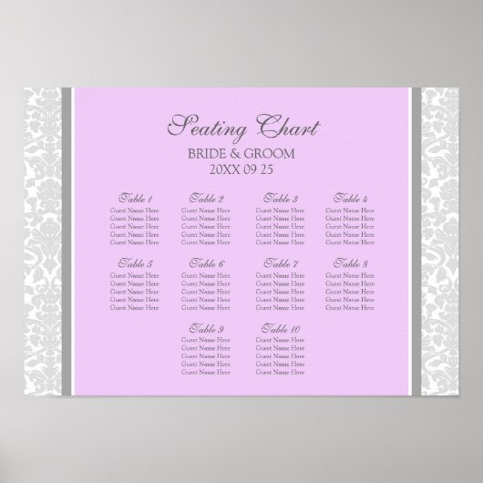 座席表10表薄紫グレーのマスク ポスター (正面)