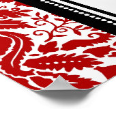 座席表10表(赤)黒ダマスク ポスター (角)