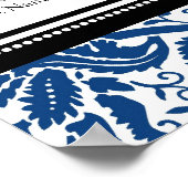 座席表12表96ゲストブルーブラックダマスク ポスター (角)