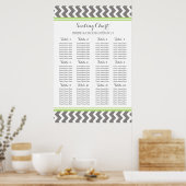 座席表12表96ゲストライムグレーシェブロン ポスター (キッチン)