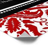 座席表12表96ゲストレッドブラックダマスク ポスター (角)