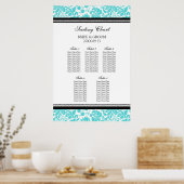 座席表5表アクアブラックダマスク ポスター (キッチン)