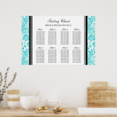 座席表8表ブラックアクアダマスク ポスター (キッチン)